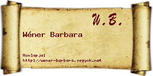 Wéner Barbara névjegykártya
